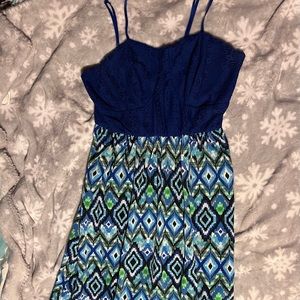 A long patterned dress